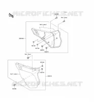 SIDE COWLING voor Kawasaki KX125 1991