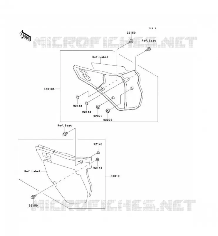 SIDE COWLING Kawasaki TOUT-TERRAIN 125 1991 KX125  KX125-H2