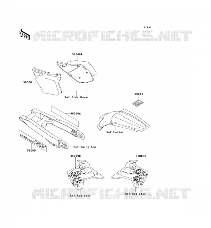 LABELS Kawasaki TOUT-TERRAIN 125 1993 KX125  KX125-J2