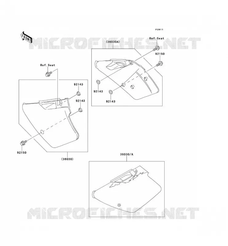 SIDE COWLING Kawasaki TOUT-TERRAIN 125 1994 KX125  KX125-K1