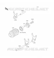 GEAR CHANGE DRUM   SHIFT FORKS voor Kawasaki KX125 1995