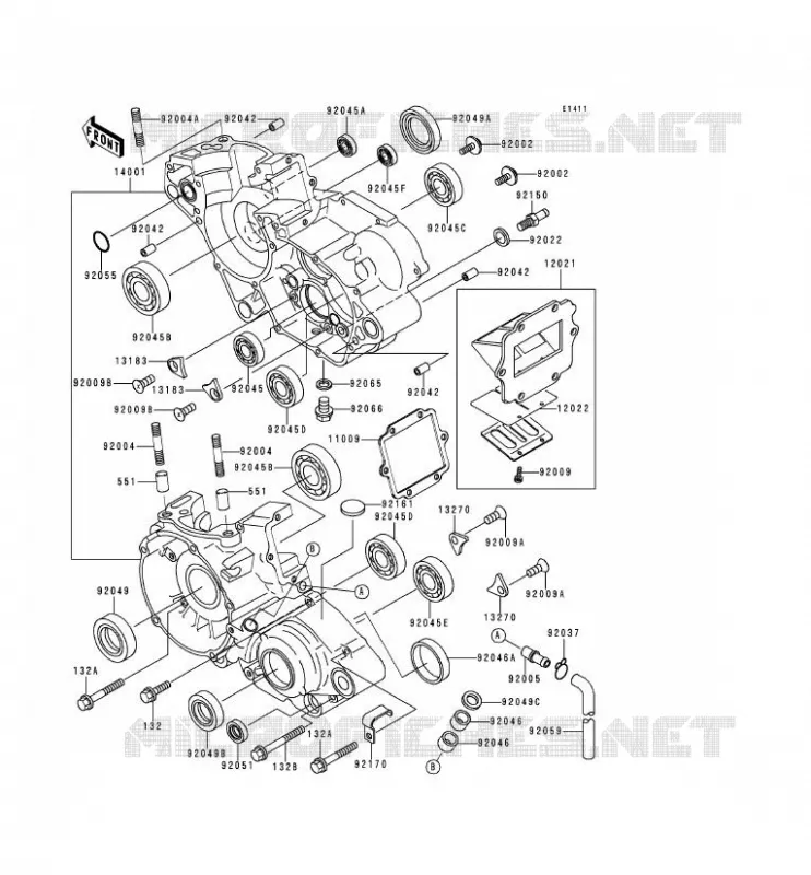 CRANKCASE(S) Kawasaki TOUT-TERRAIN 125 2000 KX125  KX125-L2
