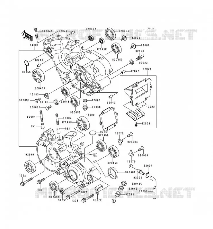 CRANKCASE(S) Kawasaki TOUT-TERRAIN 125 2000 KX125  KX125-L2