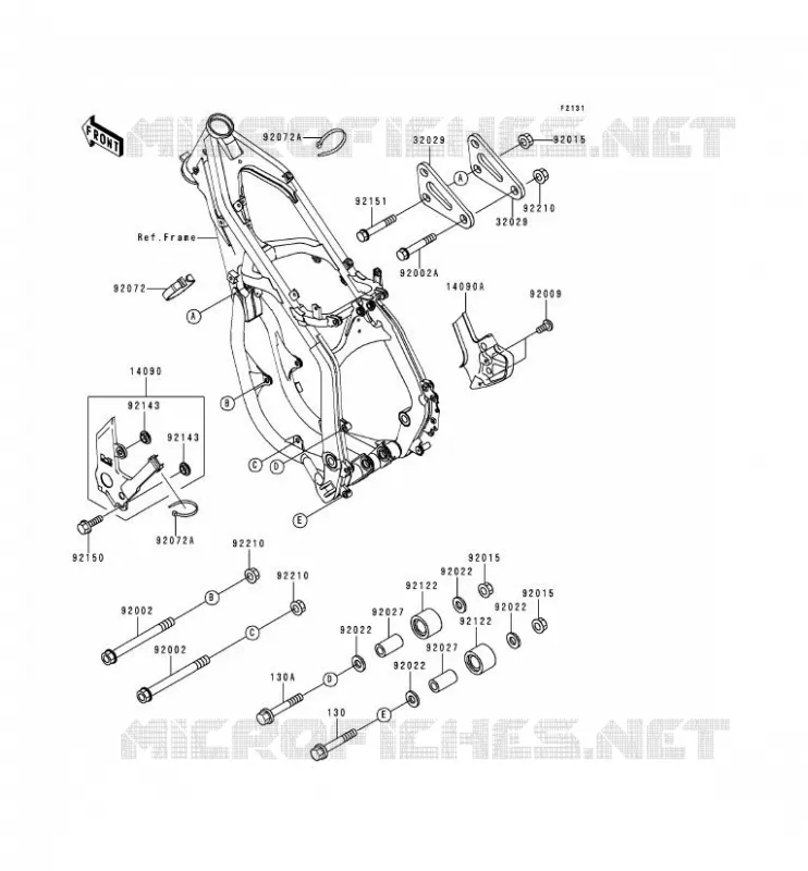 FRAME PARTS (COUVERTURE) Kawasaki TOUT-TERRAIN 125 2000 KX125  KX125-L2
