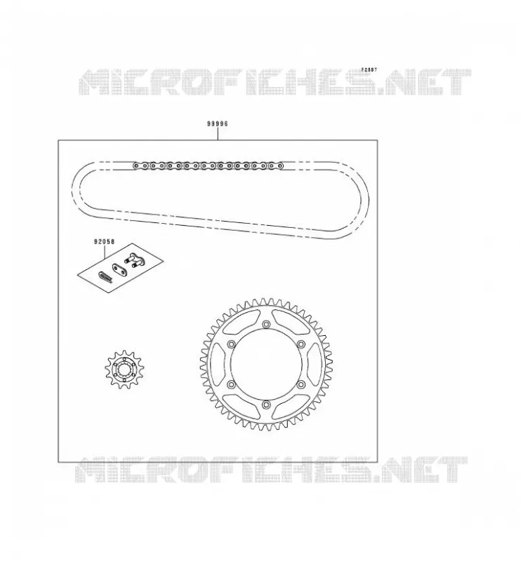 CHAIN KIT Kawasaki TOUT-TERRAIN 250 2000 KX250  KX250-L2