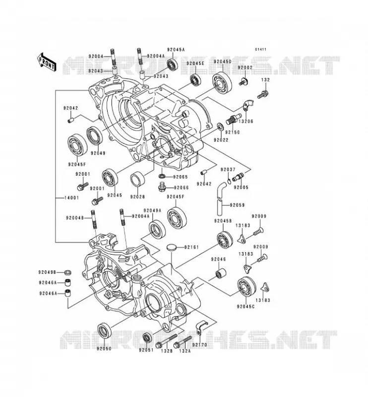 CRANKCASE(S) Kawasaki TOUT-TERRAIN 250 2000 KX250  KX250-L2