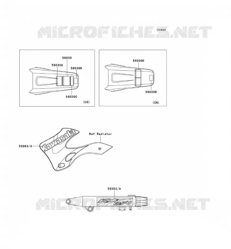 LABELS Kawasaki TOUT-TERRAIN 250 2001 KX250  KX250-L3
