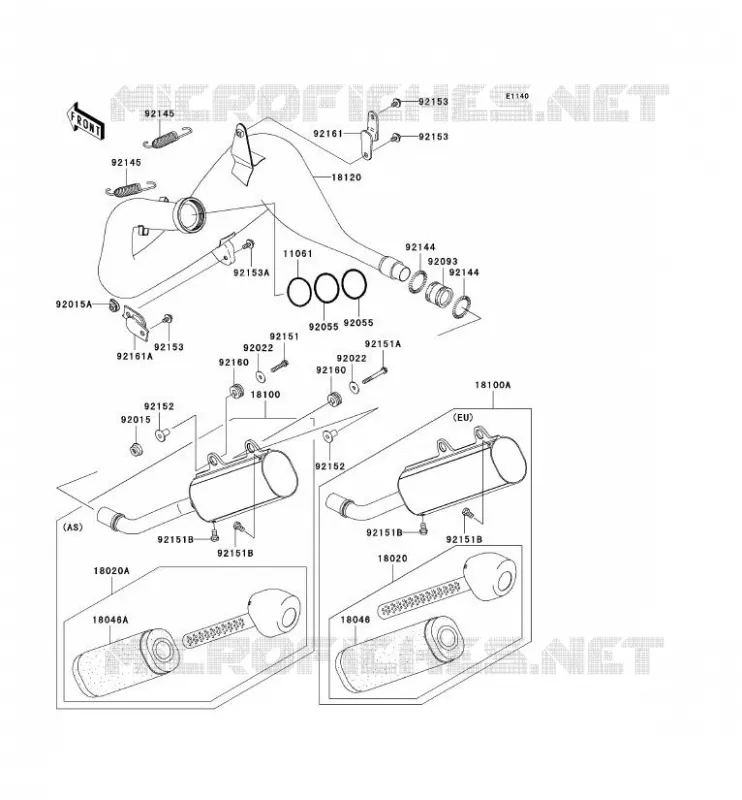 EXHAUST Kawasaki TOUT-TERRAIN 250 2005 KX250  KX250-R1