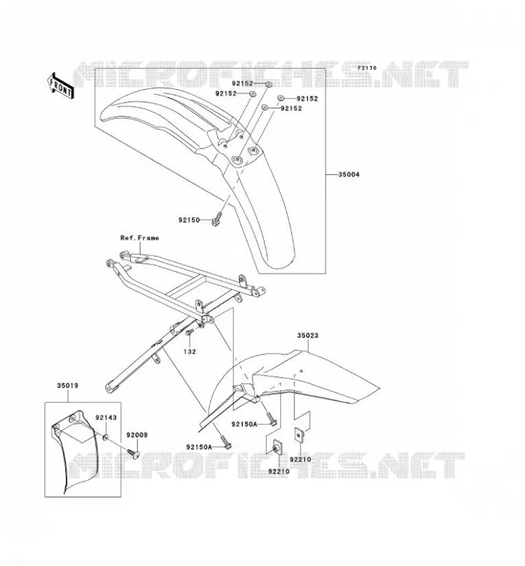 FENDER Kawasaki TOUT-TERRAIN 250 2005 KX250  KX250-R1