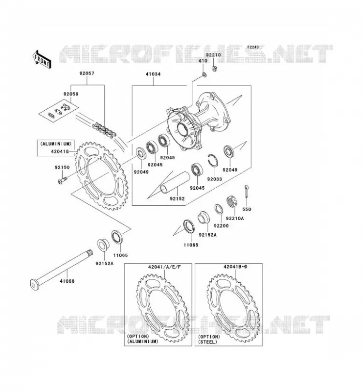 REAR HUB Kawasaki TOUT-TERRAIN 250 2005 KX250  KX250-R1