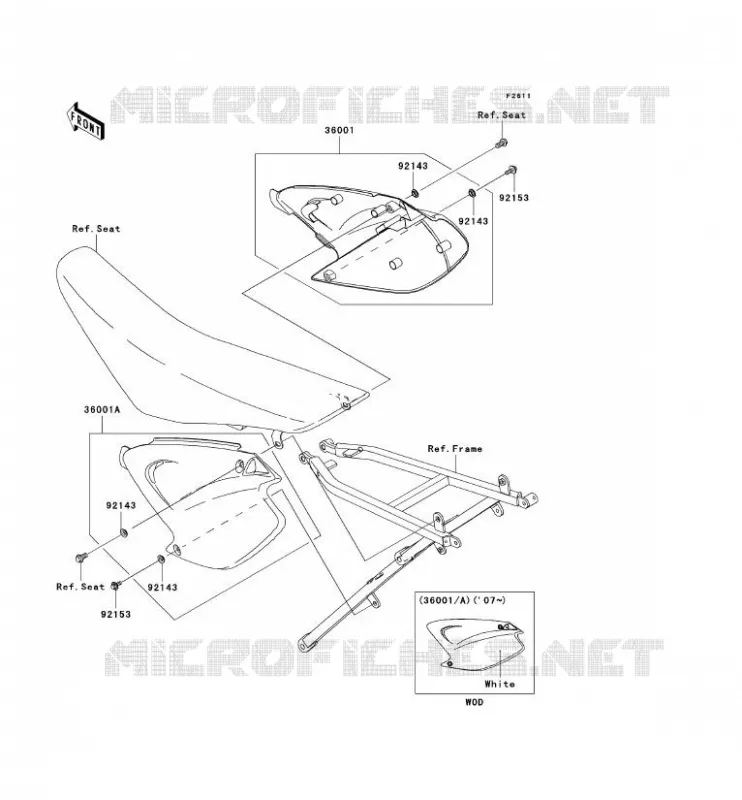 SIDE COWLING Kawasaki TOUT-TERRAIN 250 2007 KX250  KX250R7F