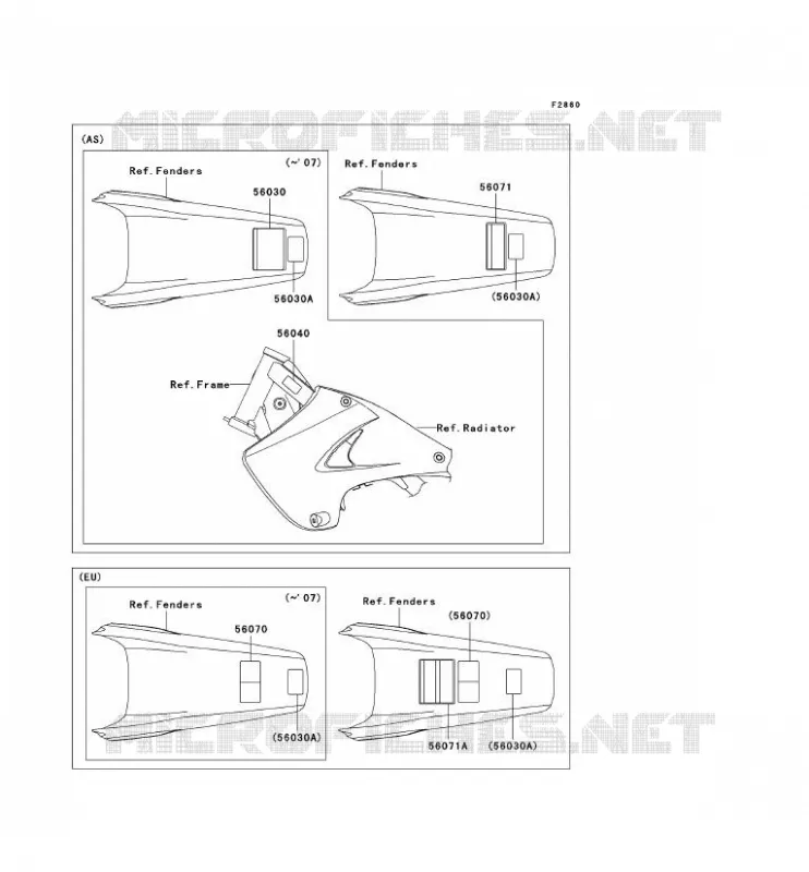 LABELS Kawasaki TOUT-TERRAIN 250 2008 KX250  KX250R8F