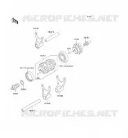 GEAR CHANGE DRUM   SHIFT FORKS voor Kawasaki KX250F 2006