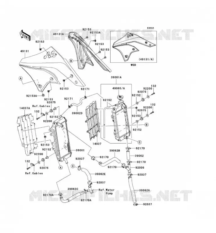RADIATOR Kawasaki TOUT-TERRAIN 250 2007 KX250F  KX250T7F
