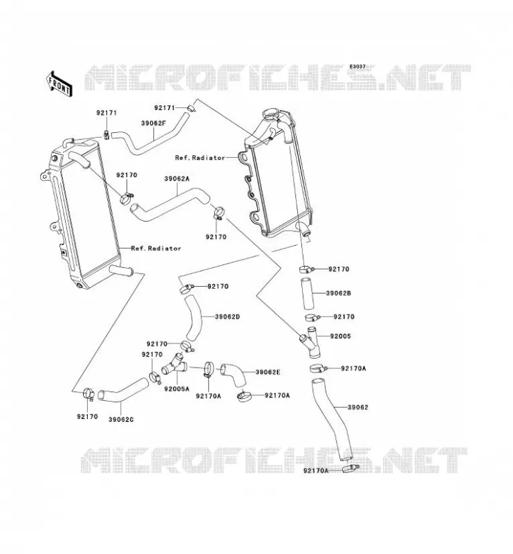 WATER PIPE Kawasaki TOUT-TERRAIN 450 2006 KX450F  KX450D6F
