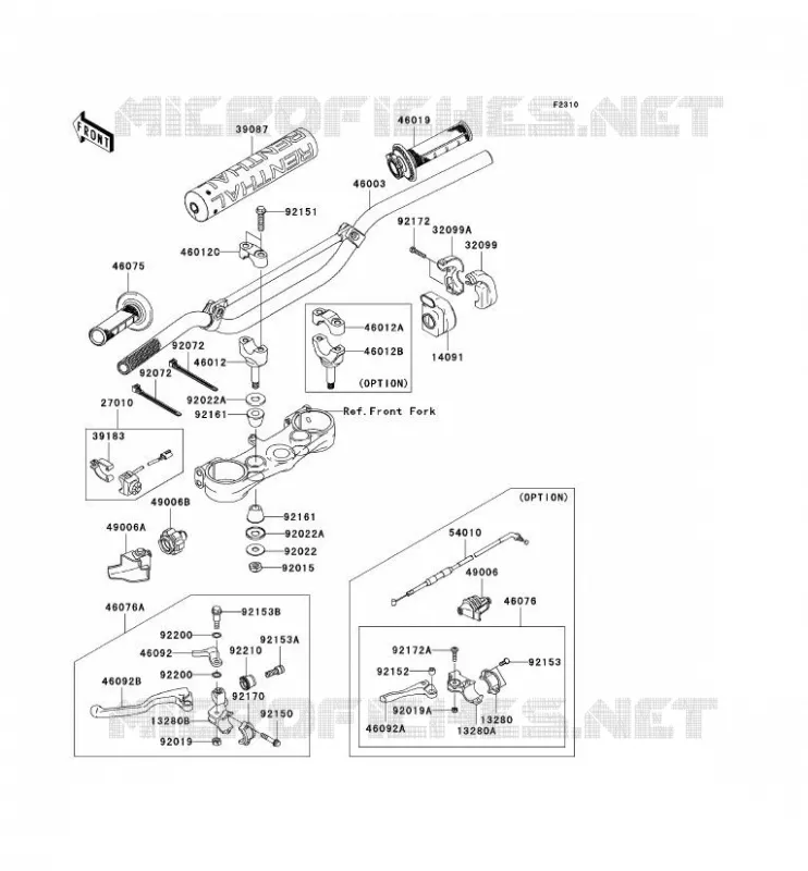 HANDLEBAR Kawasaki TOUT-TERRAIN 450 2008 KX450F  KX450D8F