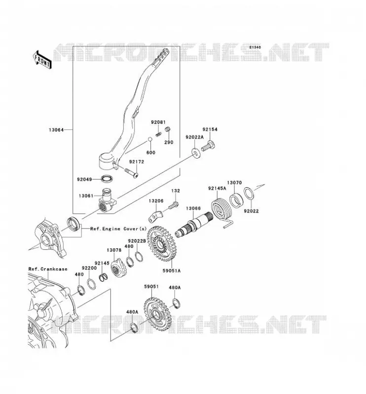 KICK STARTER Kawasaki TOUT-TERRAIN 450 2009 KX450F  KX450E9F