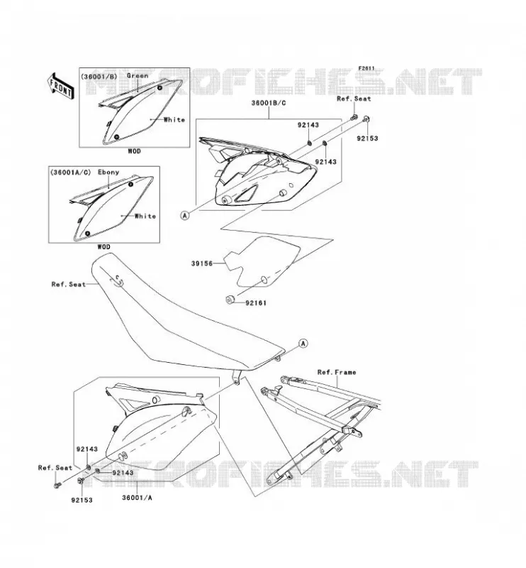 SIDE COWLING Kawasaki TOUT-TERRAIN 450 2009 KX450F  KX450E9F