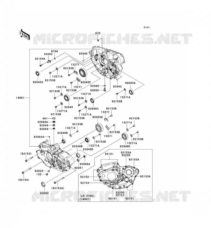 CRANKCASE(S) Kawasaki TOUT-TERRAIN 450 2009 KX450F  KX450E9F