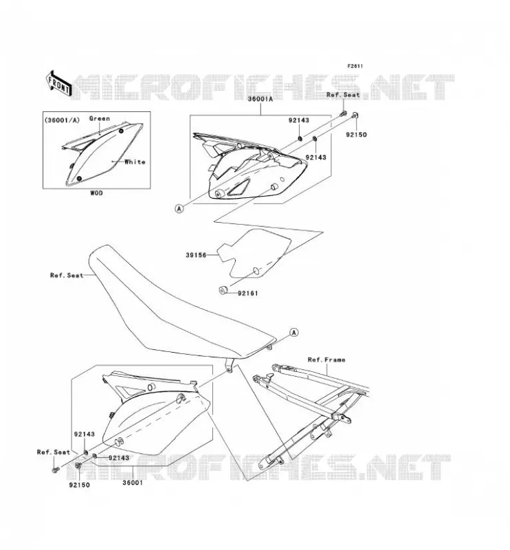 SIDE COWLING Kawasaki TOUT-TERRAIN 450 2011 KX450F  KX450EBF
