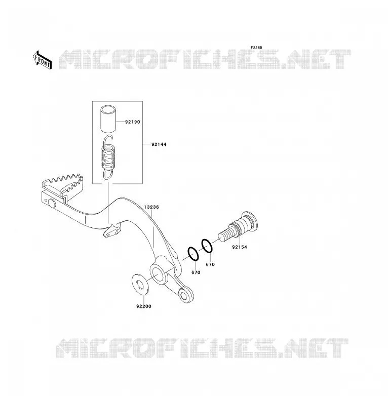 BRAKE PEDAL Kawasaki TOUT-TERRAIN 450 2012 KX450F  KX450FCF