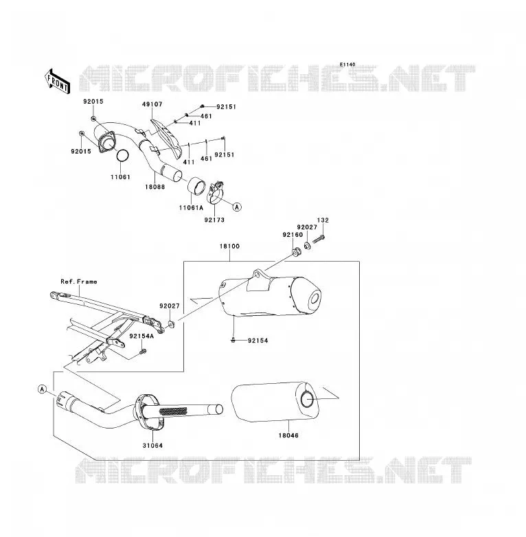 EXHAUST Kawasaki TOUT-TERRAIN 450 2012 KX450F  KX450FCF