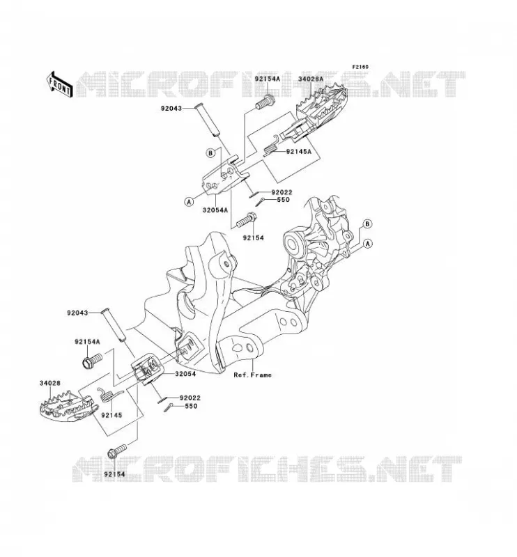 FOOTREST Kawasaki TOUT-TERRAIN 450 2013 KX450F  KX450FDF