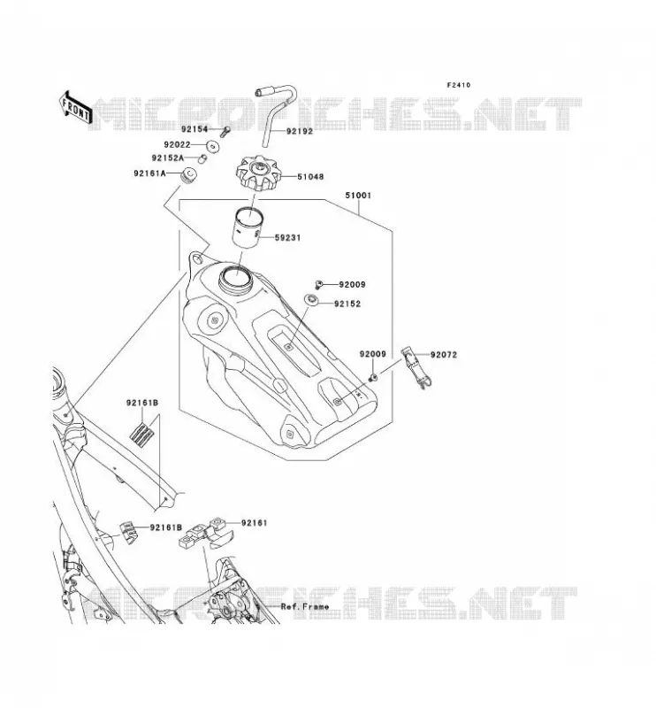 FUEL TANK Kawasaki TOUT-TERRAIN 450 2013 KX450F  KX450FDF