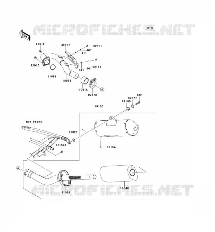 EXHAUST Kawasaki TOUT-TERRAIN 450 2013 KX450F  KX450FDF