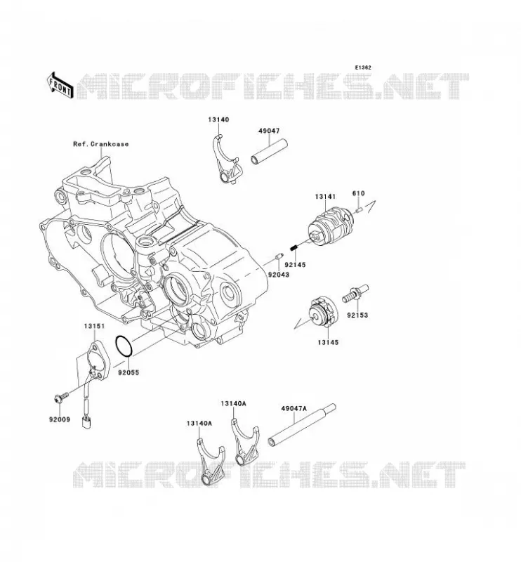 GEAR CHANGE DRUM - SHIFT FORKS Kawasaki TOUT-TERRAIN 450 2014 KX450F  KX450FEF