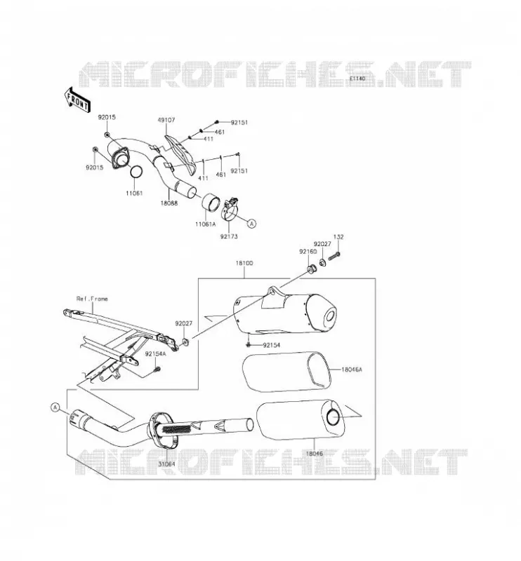 EXHAUST Kawasaki TOUT-TERRAIN 450 2015 KX450F  KX450FFF