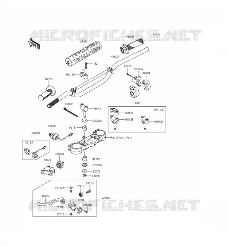 HANDLEBAR Kawasaki TOUT-TERRAIN 450 2016 KX450F  KX450HGF