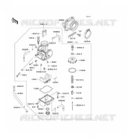 CARBURETOR voor Kawasaki KX500 1989