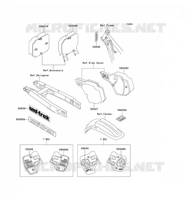 LABELS Kawasaki TOUT-TERRAIN 500 1989 KX500  KX500-E1
