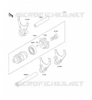 GEAR CHANGE DRUM   SHIFT FORKS voor Kawasaki KX500 1998