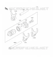 GEAR CHANGE DRUM   SHIFT FORKS voor Kawasaki KX500 2002