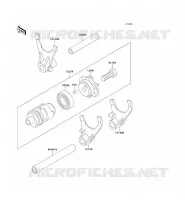 GEAR CHANGE DRUM   SHIFT FORKS voor Kawasaki KX500 1990