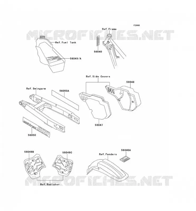 LABELS Kawasaki TOUT-TERRAIN 500 1992 KX500  KX500-E4