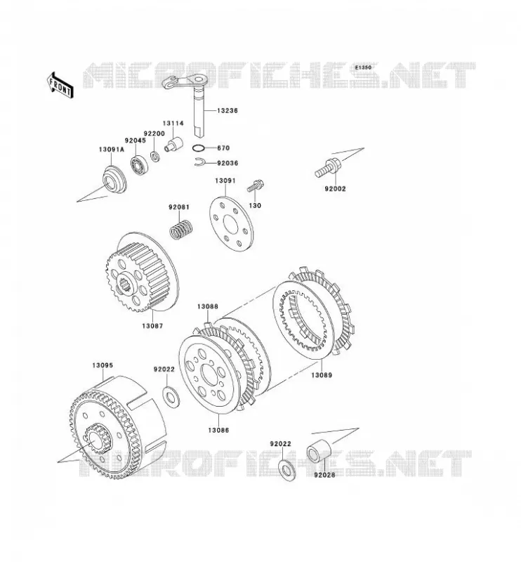 CLUTCH Kawasaki TOUT-TERRAIN 60 1994 KX60  KX60-B10
