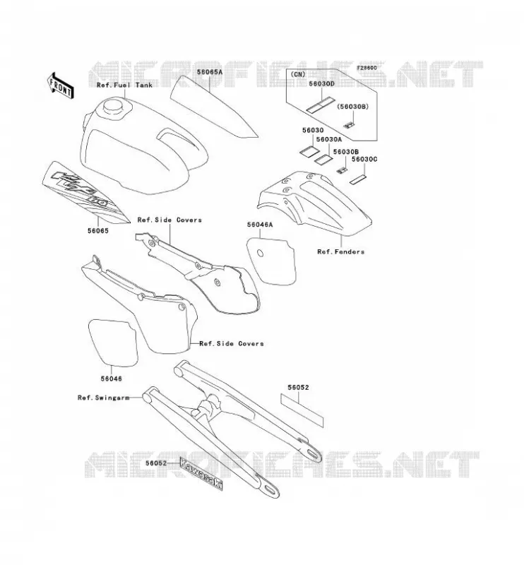 LABELS Kawasaki TOUT-TERRAIN 60 2002 KX60  KX60-B18