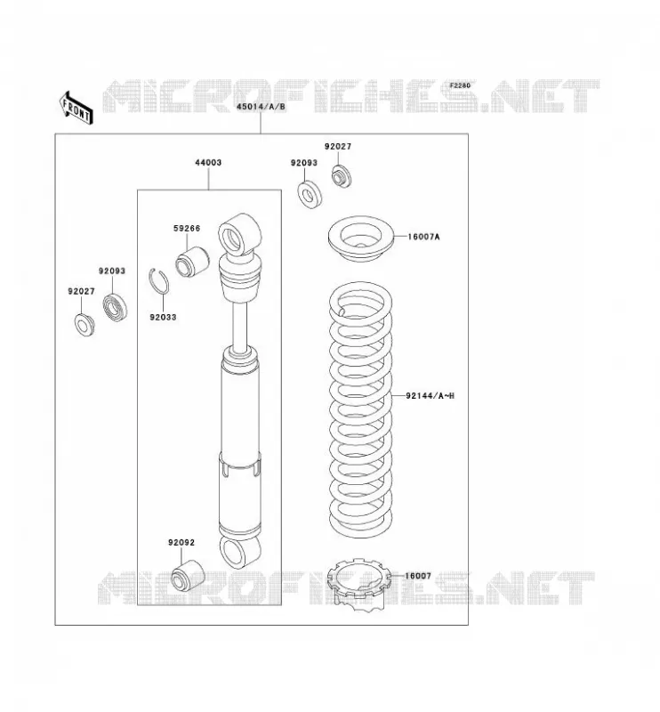 SUSPENSION - SHOCK ABSORBER Kawasaki TOUT-TERRAIN 60 2003 KX60  KX60-B19