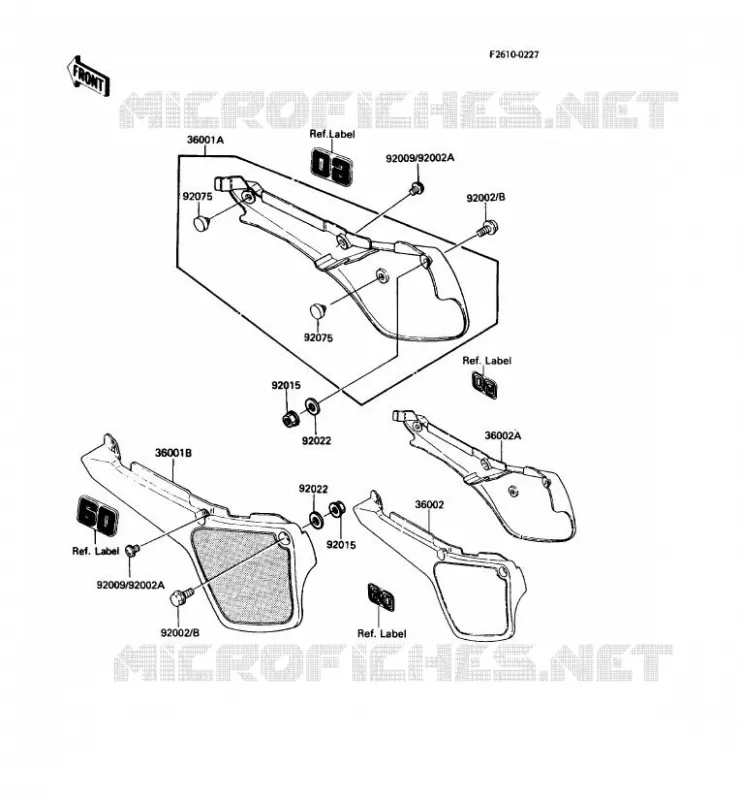 SIDE COWLING Kawasaki TOUT-TERRAIN 60 1987 KX60  KX60-B3