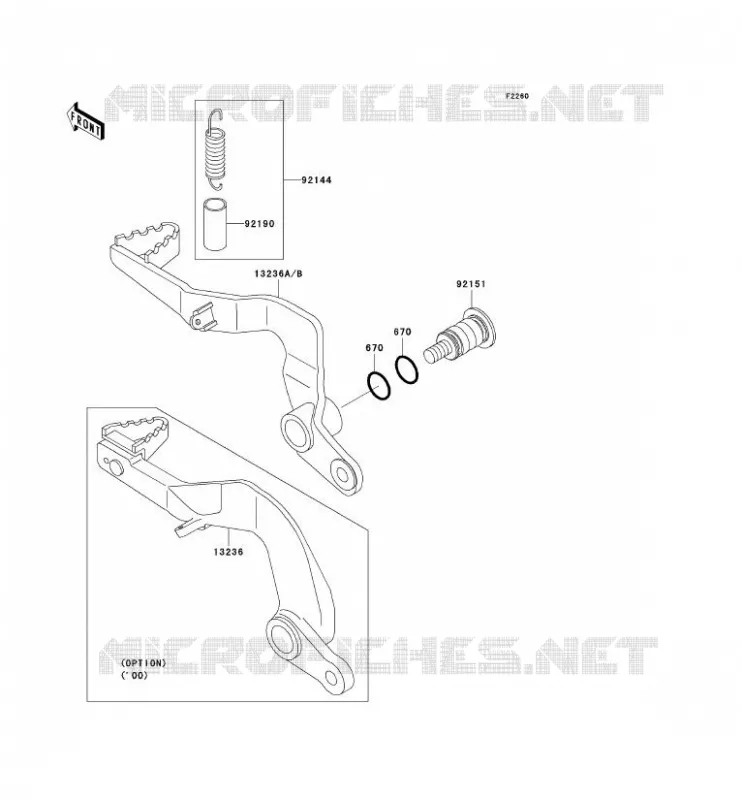 BRAKE PEDAL Kawasaki TOUT-TERRAIN 65 2001 KX65  KX65-A2