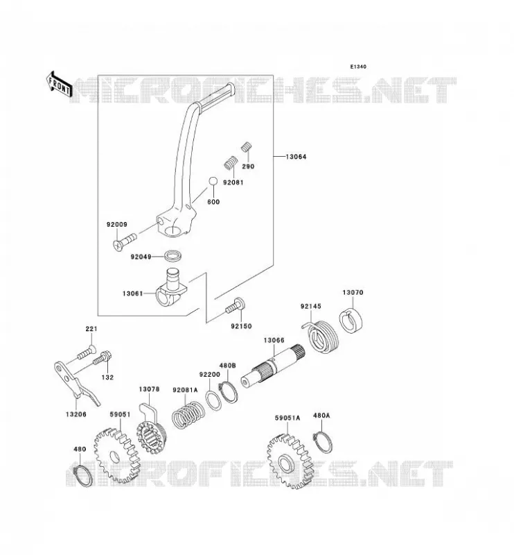 KICK STARTER Kawasaki TOUT-TERRAIN 65 2002 KX65  KX65-A3