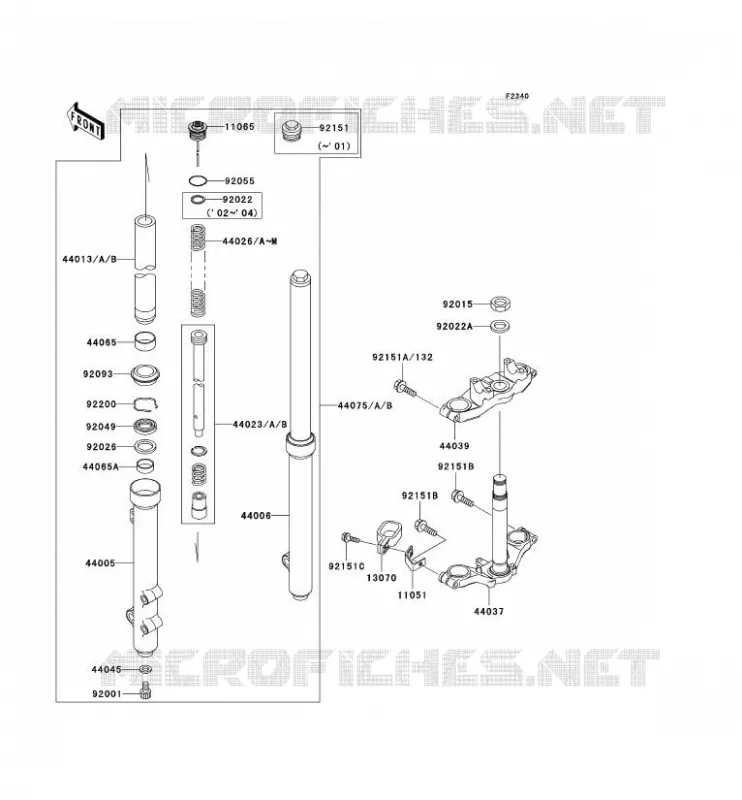 FRONT FORK Kawasaki TOUT-TERRAIN 65 2004 KX65  KX65-A5