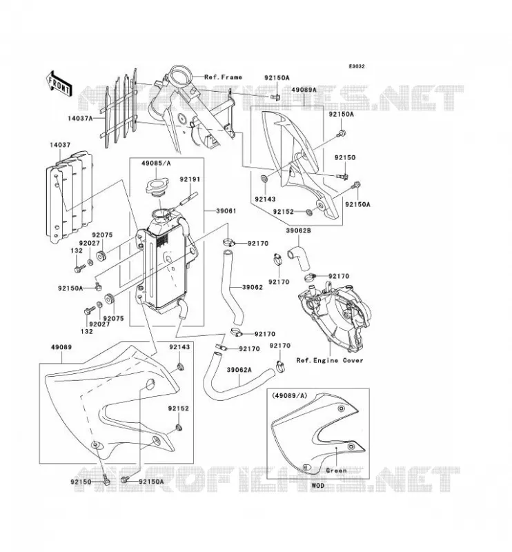 RADIATOR Kawasaki TOUT-TERRAIN 65 2004 KX65  KX65-A5
