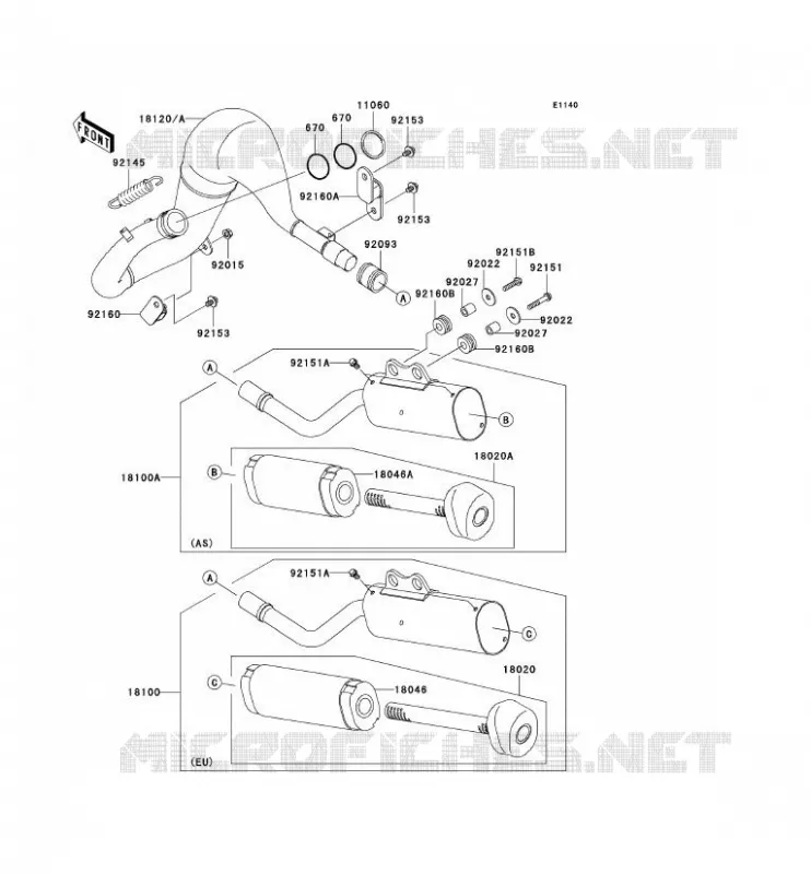 EXHAUST Kawasaki TOUT-TERRAIN 65 2006 KX65  KX65A6F