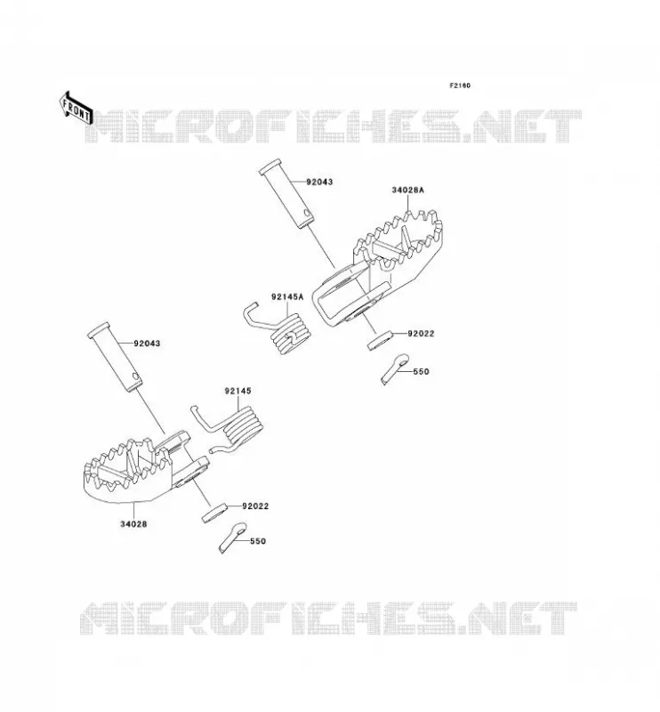 FOOTREST Kawasaki TOUT-TERRAIN 65 2006 KX65  KX65A6F
