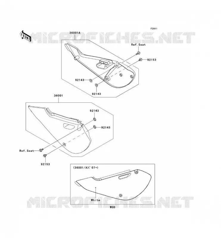 SIDE COWLING Kawasaki TOUT-TERRAIN 65 2007 KX65  KX65A7F