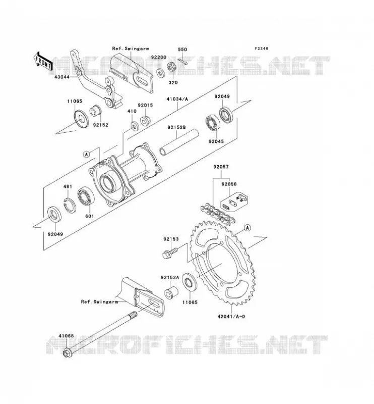 REAR HUB Kawasaki TOUT-TERRAIN 65 2007 KX65  KX65A7F